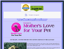 Tablet Screenshot of mothersloveforyourpet.com